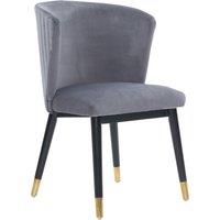 Life Interiors Single Sofina Modern Velvet Dining Chair, Tufted Back, Wooden Frame in Grey