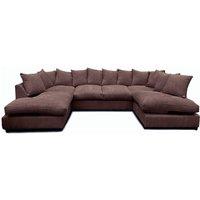 Furniture 786 Monaco Scatter Back 6 Seater U Shaped Corner Jumbo Cord Fabric Sofa in Camel