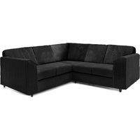 Furnishings For Less UK Ferguson 5 Seater Fabric Corner Sofa L Shaped Jumbo Cord - Full Back in Black