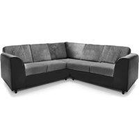 Ferguson 5 Seater Fabric Corner Sofa L Shaped Jumbo Cord - Full Back