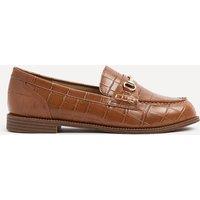 Linzi Women's Maison Tan Faux Croc Patent Leather Loafers | Size: 6-Standard Fit