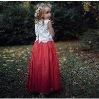 UK Flower Girl Boutique Girl's Felicity Couture Flower Girl Set - Poppy Red | Size: 11-12 Years