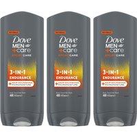Dove Men's Men+Care 'Hair, Face & Body Wash' 3 in 1 Endurance, 3x400ml in Grey