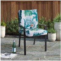 Garden Sanctuary Waterproof Sunproof Thickened All-in-One Hawaiian Style Printed Dining Chair Cushion in Green