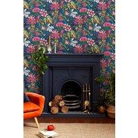 Envy Paradiso Floral Wallpaper | Deep Navy | Size: 10000mm x 520mm