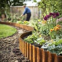 Nicoman Heavy Duty Corrugated Metal Garden Border Edging Roll - 5m in Bronze