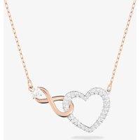 Swarovski Women's Infinity Heart Two Colour White Crystal Necklace 5518865 in Gold | Size: 38 cm