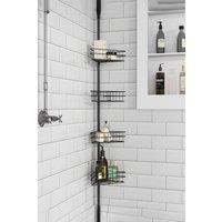 Living and Home 4 Tier Metal Corner Shower Shelf Wall Rack Organizer Bathroom in Black