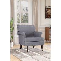 H&O Direct Modern Velvet Accent Chair in Light Grey