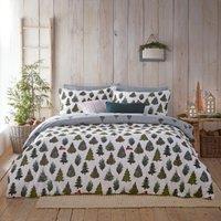 Furn Evergreen 100% Brushed Cotton Duvet Cover Set in Green | Size: Double