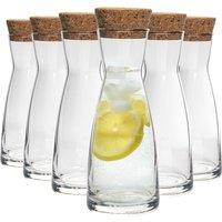 Bormioli Rocco Ypsilon Glass Carafes With Cork Lids - 1.1 Litre - Pack of 6 in Clear