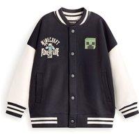Minecraft Boy's Varsity Jacket | Boys Black | Official Merch | Size: 12-13 Years