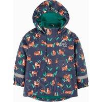 Frugi Boy's Printed Puddle Buster Coat in Blue | Size: 1-2 Years
