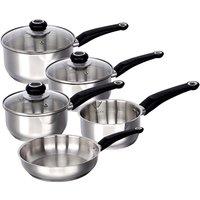 Gr8 Home Stainless Steel 8 Pcs Induction Cookware Set Frying Pan Milk Saucepan With Lids in Silver