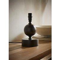 ValueLights Anthony Candlestick Metal Squat Ball Table Lamp Base in Brown