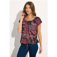 M&Co Women's Mixed Print Tie Front Top in Purple | Size: 14