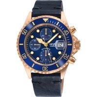 Gevril Men's Men's Wall Street Bronze Chronograph Swiss Automatic ETA 7750 Watch in Blue