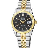 Gevril Men's Automatic West Village Swiss Automatic Sellita SW200 Black Sunray Dial T toned IPYG Stainless Steel Watch in Gold