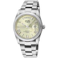 Gevril Men's West Village, Swiss Automatic Watch, Ivory Dial, 316L Stainless Steel, & Sapphire Crystal in Silver
