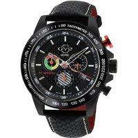 Scuderia 9923 Black Leather Chronograph Date Swiss Quartz Watch