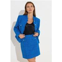 Star by Julien Macdonald Women's Tweed Button Mini Skirt in Blue | Size: 20