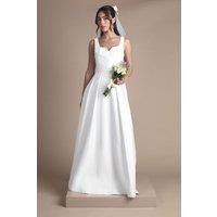 Coast Women's Satin Pleat Bodice Full Skirt Wedding Dress in Ivory | Size: 12