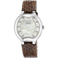 Gevril Women's Lugano Swiss Diamond, White MOP Dial, 316L Stainless Steel Case, Genuine Italian Handmade Leather Strap Swiss Quartz Watch