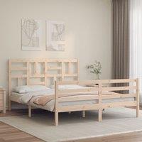 Berkfield Home Bed Frame with Headboard 160x200 cm Solid Wood in Brown
