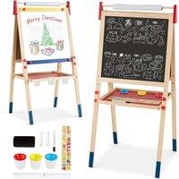 Costway 3 in 1 Double Sided Easel Adjustable Chalkboard & Whiteboard in Black
