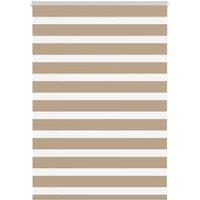 Berkfield Home Zebra Blind Sand Brown 110x100 cm Fabric Width 105.9 cm Polyester