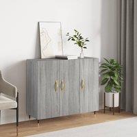 Berkfield Home Sideboard Grey Sonoma 90x34x80 cm Engineered Wood | Size: 90 x 34 x 80 cm