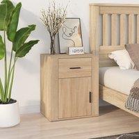 Berkfield Home Bedside Cabinet Sonoma Oak 50x36x60 cm Engineered Wood in Brown | Size: 50 x 36 x 60 cm