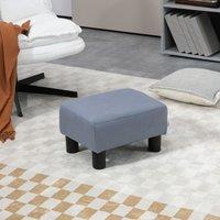 HOMCOM Ottoman Footrest Seat Footstool Chair Luxury Small Microfiber Cloth in Grey