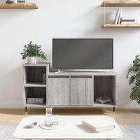 Berkfield Home TV Cabinet Grey Sonoma 100x35x55 cm Engineered Wood | Size: 100 x 35 x 55 cm