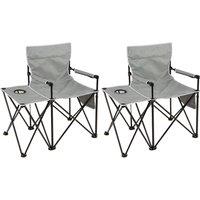 Costway 2Pcs Oversized Camping Chair Folding Heavy-duty Picnic Chair in Grey