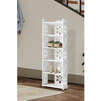 H&O Direct 6-Tier Open Shoes Rack for Entryway in White