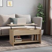 Berkfield Home 809650 Coffee Table Sonoma Oak 102x50x52, 5 cm Engineered Wood in Brown