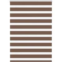 Berkfield Home Zebra Blind Brown 115x150 cm Fabric Width 110.9 cm Polyester