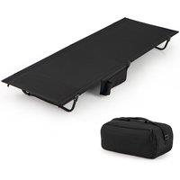 Costway Ultralight Camping Cot Adults Portable Folding Camping Bed in Black
