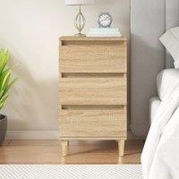 Berkfield Home Bedside Cabinet Sonoma Oak 40x35x70 cm Engineered Wood in Brown | Size: 40 x 35 x 70 cm