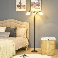 HOMCOM Arc Tree Floor Lamp for Bedroom Living Room Industrial Standing Lamp in Black