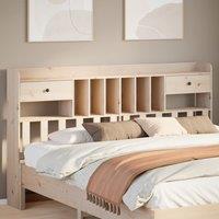 Berkfield Home Headboard with Storage 180 cm Solid Wood Pine in Brown