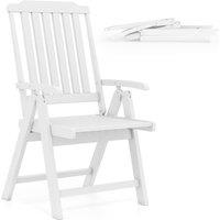 Gymax Foldable Patio Chair All-Weather HDPE Outdoor Dining Chair-White in White