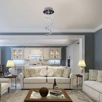 HOMCOM Crystal Ceiling Light Chandelier Lamp Shade Spiral Rain Drop Metal in Silver