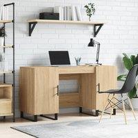 Berkfield Home Desk Sonoma Oak 140x50x75 cm Engineered Wood in Brown | Size: 140 x 50 x 75 cm