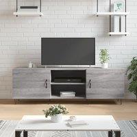 Berkfield Home TV Cabinet Grey Sonoma 150x30x50 cm Engineered Wood | Size: 150 x 30 x 50 cm
