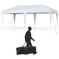 Gymax 3m x 6m Pop up Canopy Tent Easy Setup Portable Gazebo Shelter-White in White
