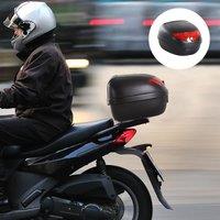 HOMCOM 24L Motorcycle Trunk Hard Tail Bike Top Box Rack Mount Luggage Carrier Case in Black