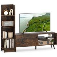 Costway TV Stand for TVs up to 50 Inches Entertainment Center in Brown