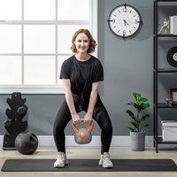 SPORTNOW 8kg Kettle Bell with Handle for Home Gym, Orange & Grey